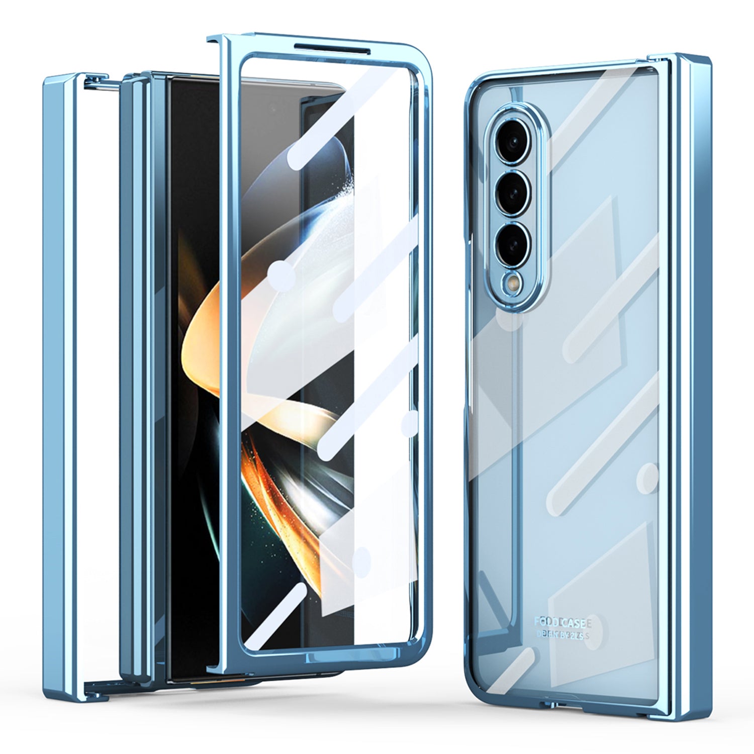For Samsung Galaxy Z Fold4 5G Electroplating High Transparency Folding Phone Case with Tempered Glass Film For Samsung Galaxy Z Fold4 5G Electroplating High Transparency Folding Phone Case with Tempered Glass Film
